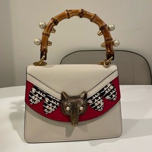 Gucci style Fox pearl top handle bag